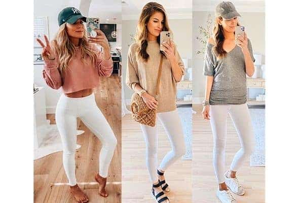 white leggings outfit ideas