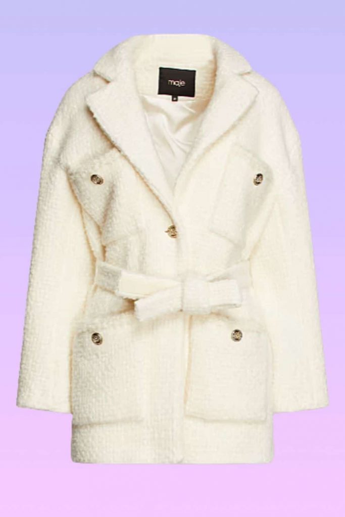 white belted maje jacket