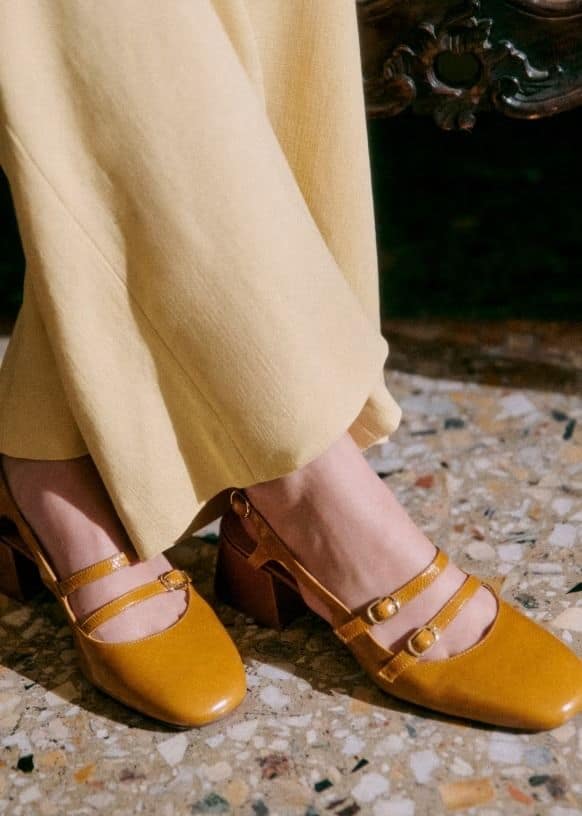 mustard yellow ballet flats