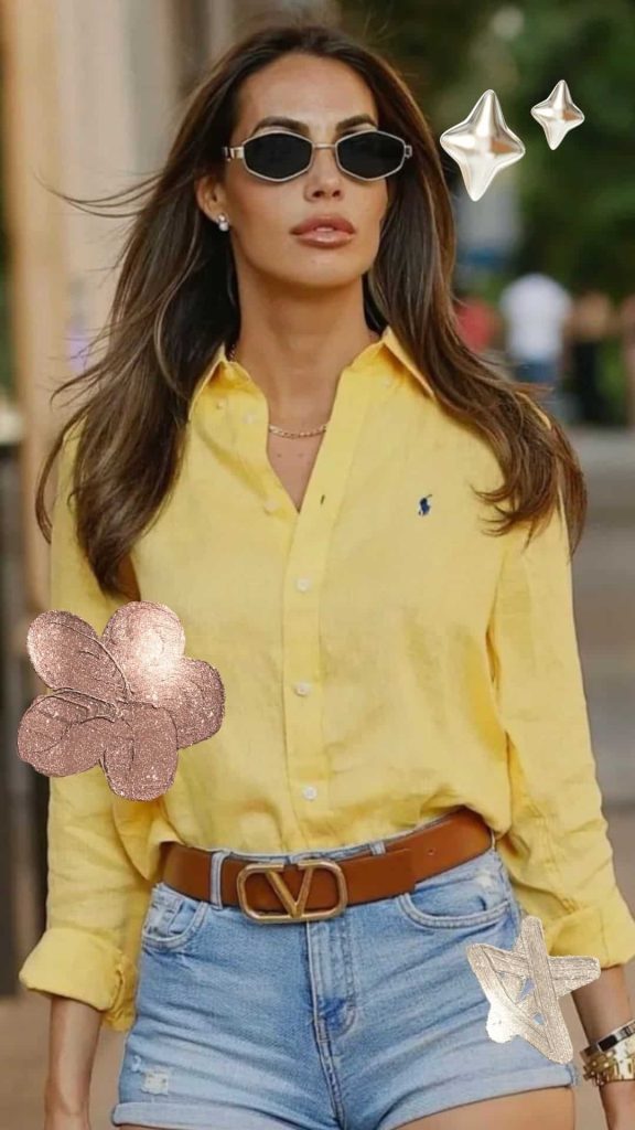 yellow oxford shirt outfits