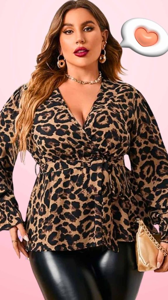 peplum leopard top