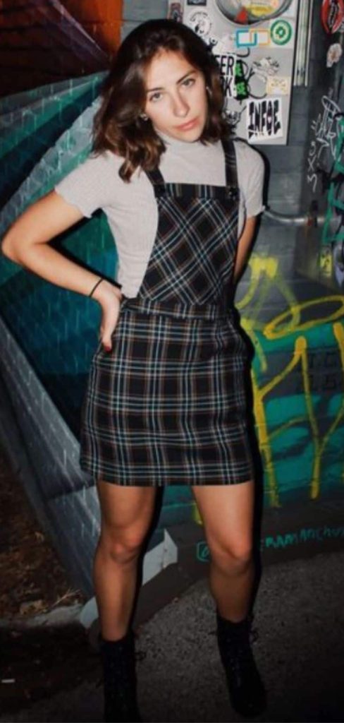 The 90s plaid overall dress 