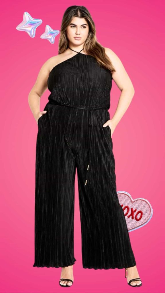 BLACK jumpsuit plus size wedding guest