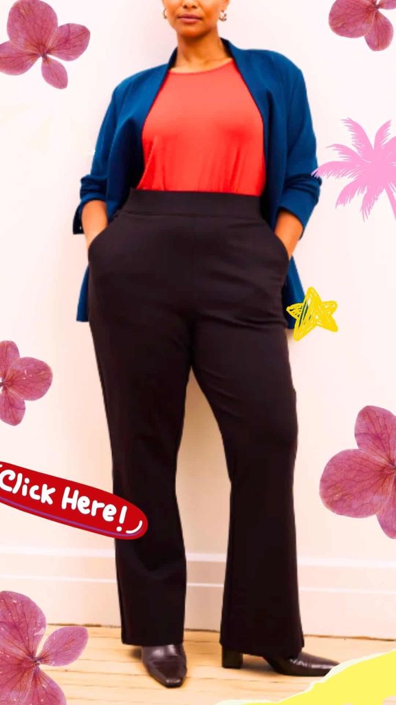 black ponte pants outfit 