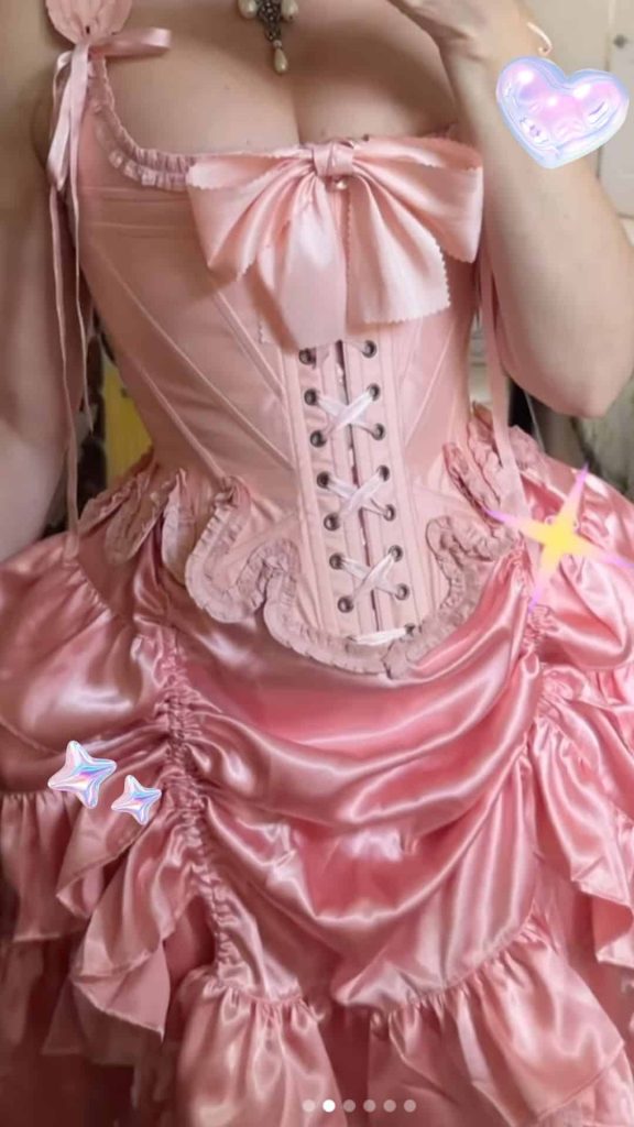 rococo dress pink women fashion