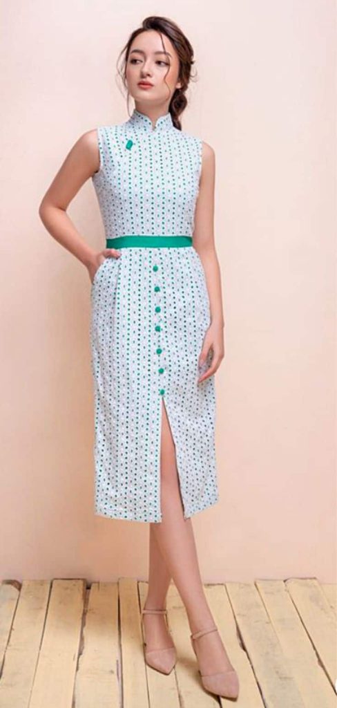 Qipao and nude heels outfits