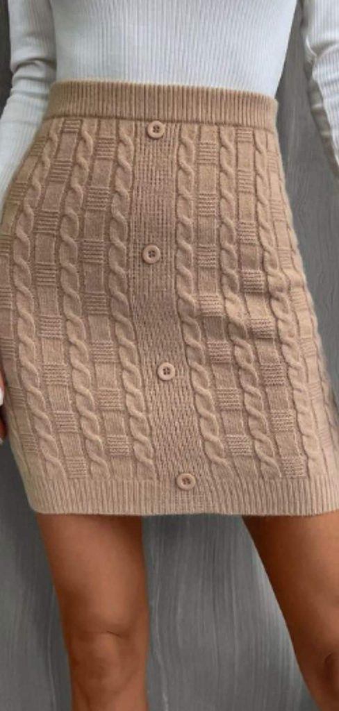 what to wear sweater knitted skirt