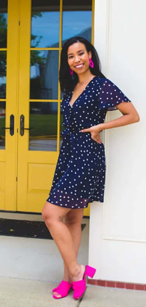 polka dot dress skinny tall girl