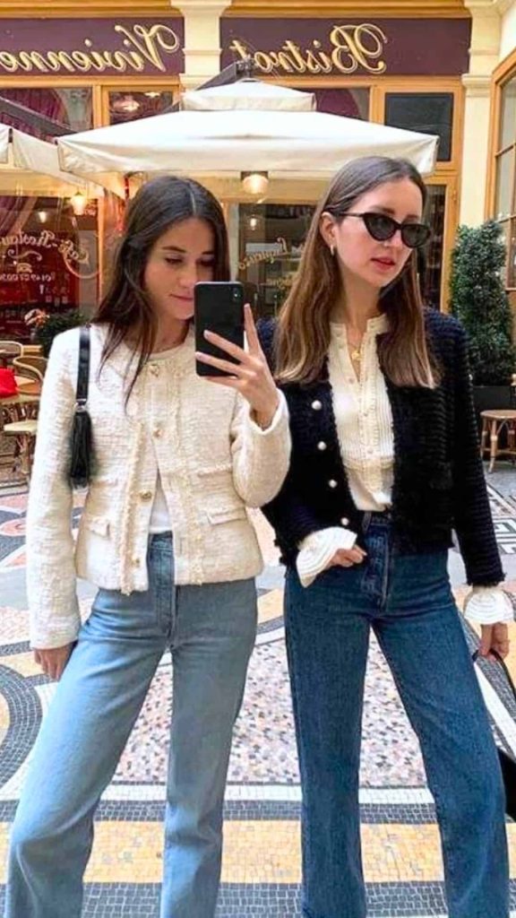 tweed jacket and jeans outfit ideas