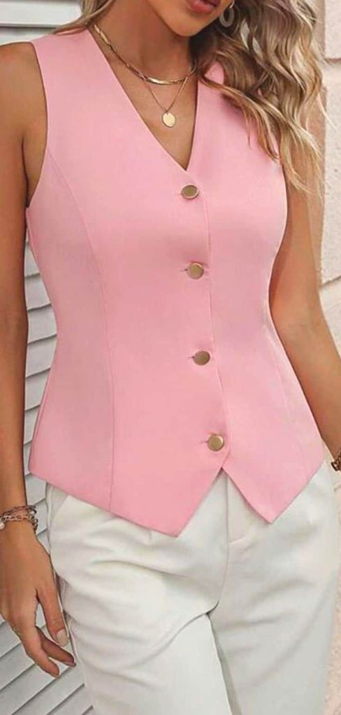 pink waistcoat casually ladies
