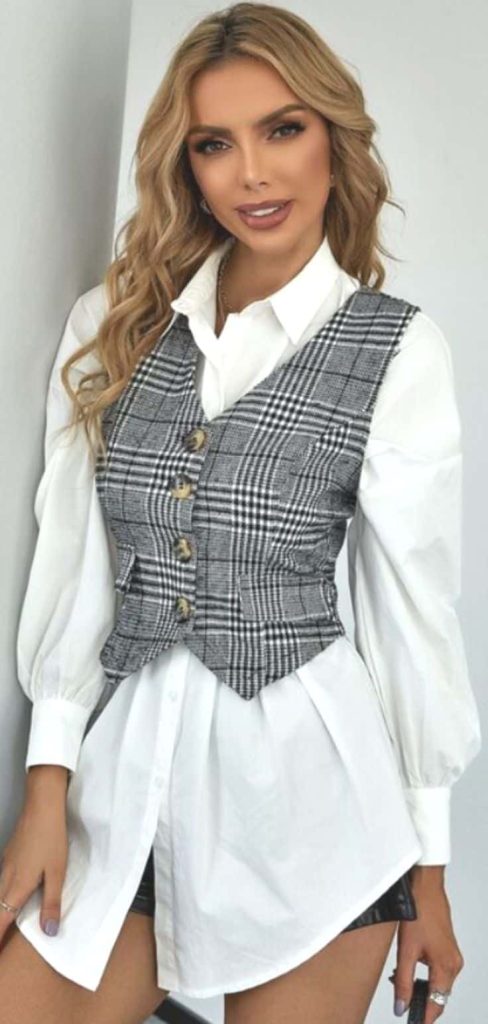 waistcoat and white shirt