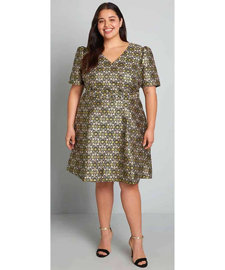 Vintage tea party plus size dress