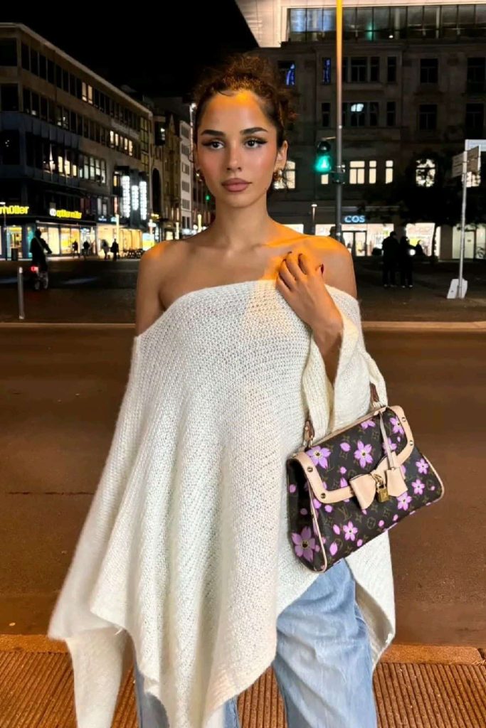 How to wear an asymmetrical poncho