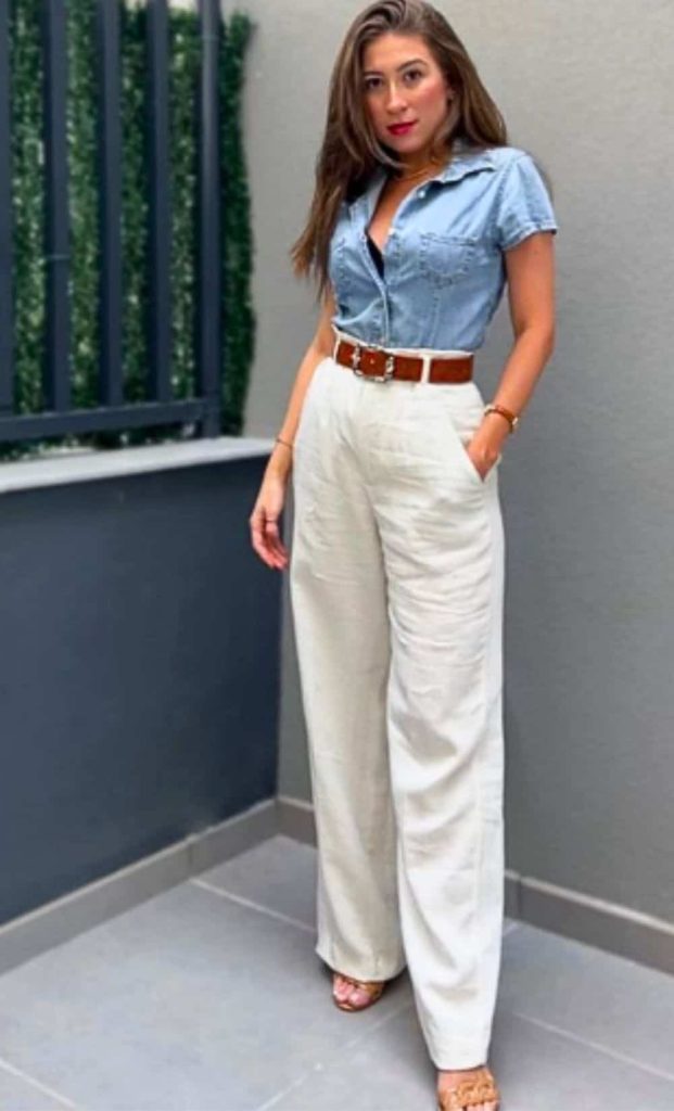 Jeans shirt linen pants