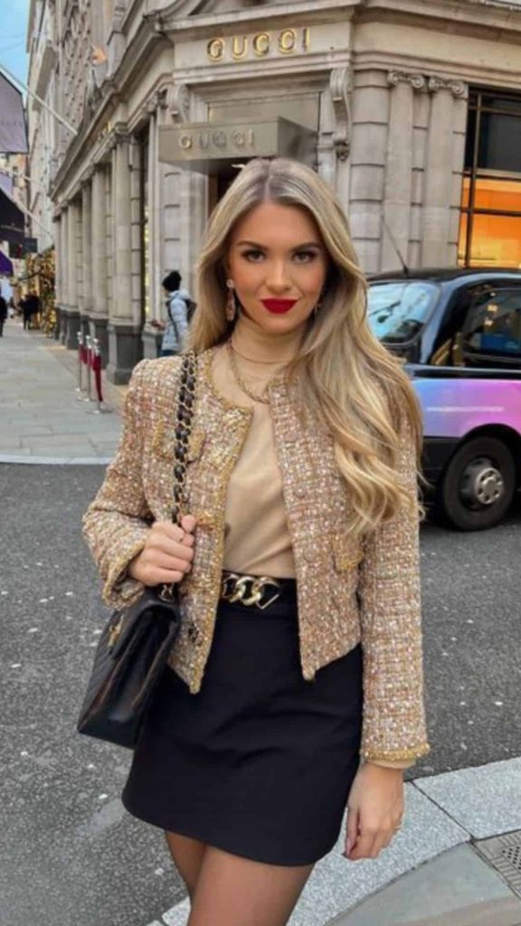 how to wear chanel tweed jacket