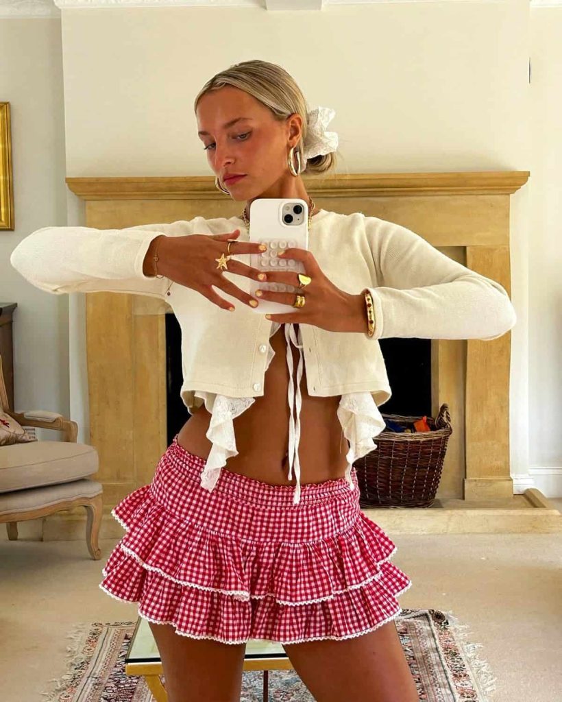 a tiered skirt gingham