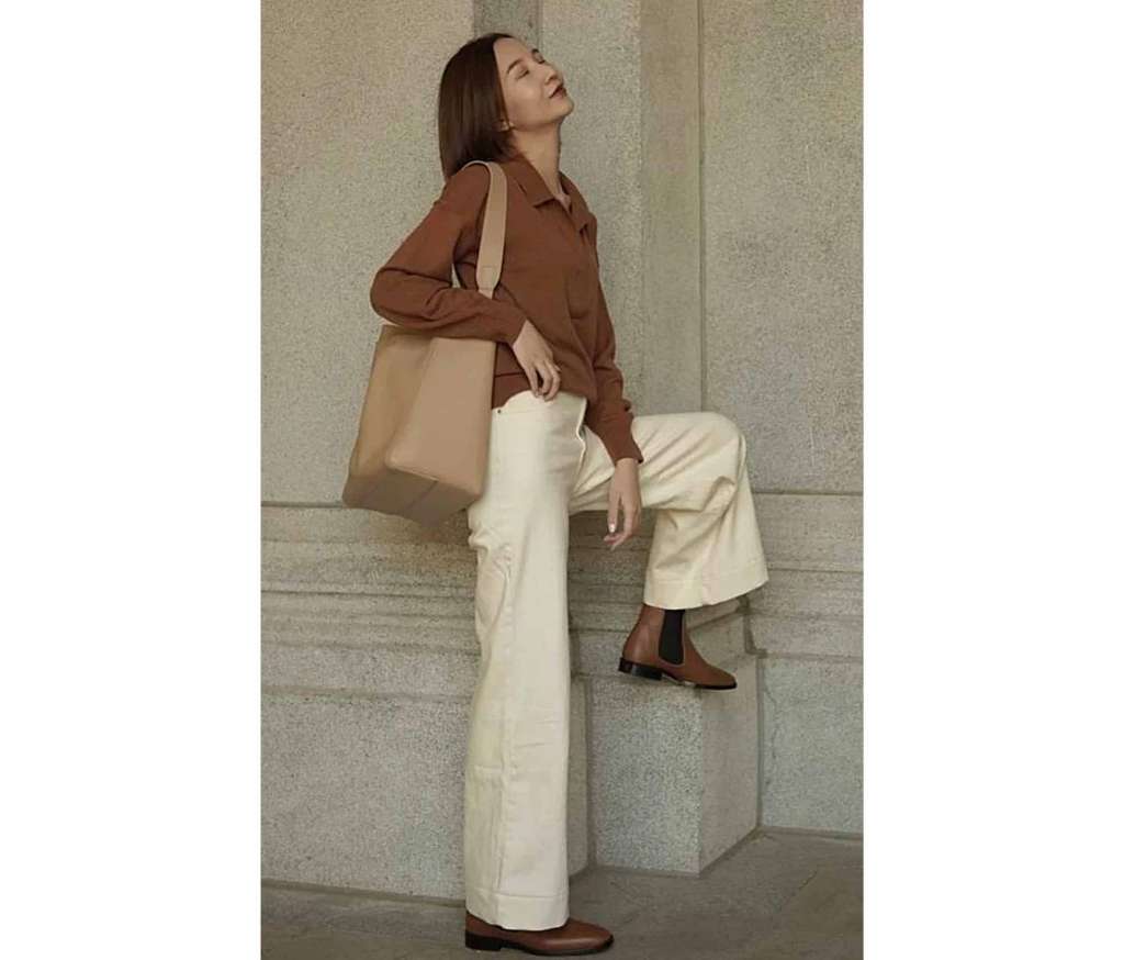 calf boots wide leg jeans