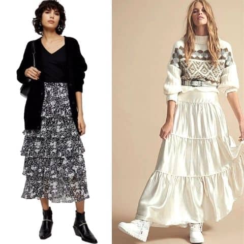 what to wear with a tiered skirt