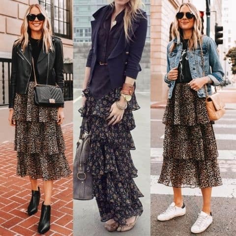 what to wear with a tiered skirt