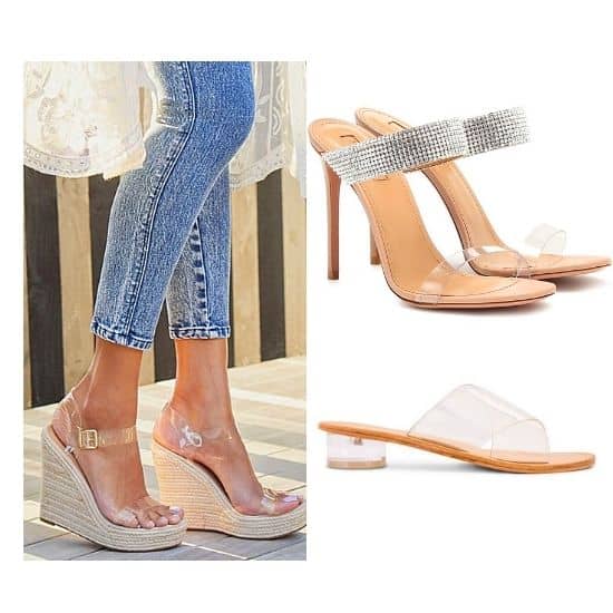 what to wear with clear heels - women outfit style