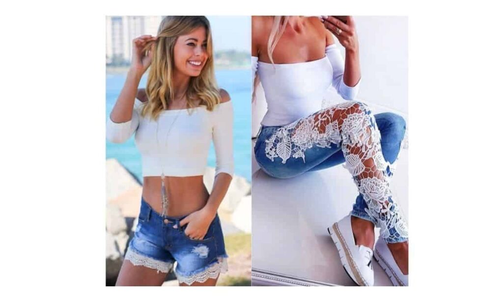 what to wear with crochet jeans