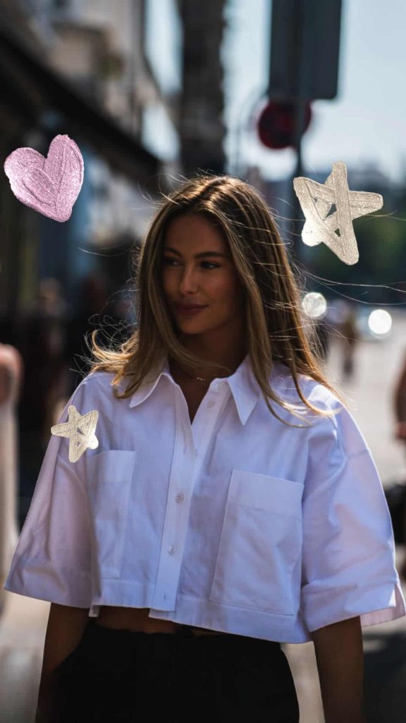 what to wear with cropped white shirt