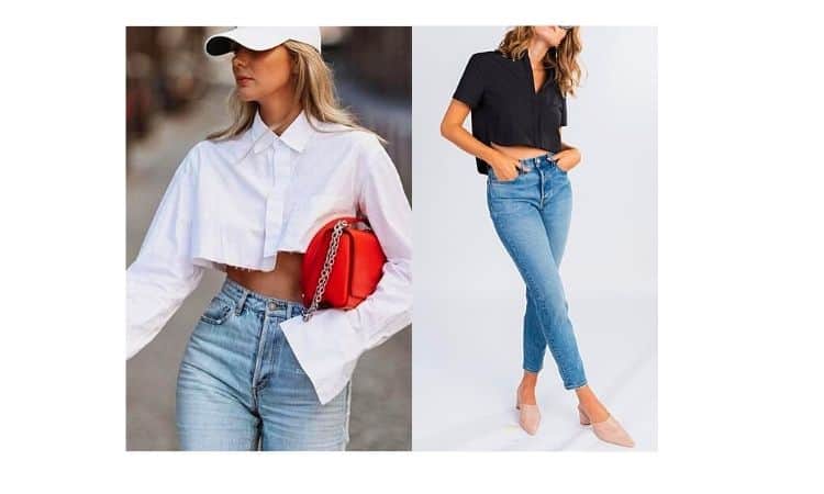 what to wear with cropped button-down shirts