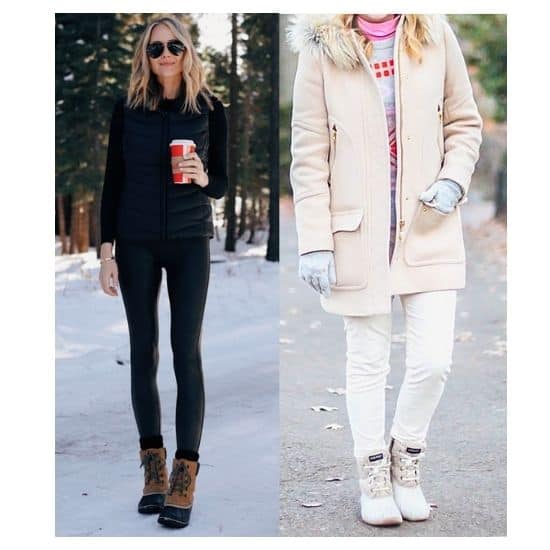 what to wear with duck boots, what to wear with bean boots, duck boots outfits ladies