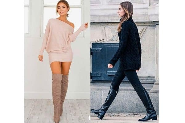 What to wear with flat over the knee boots?