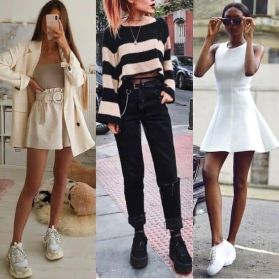 what to wear with platform sneakers ladies, chunky platform sneakers