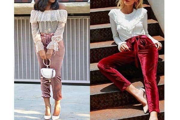 What to wear with velvet joggers / velvet pants?