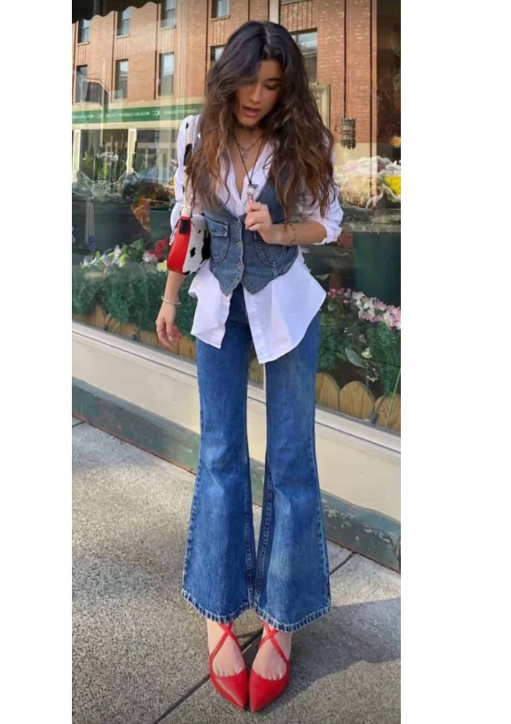 ways to wear white shirt and denim