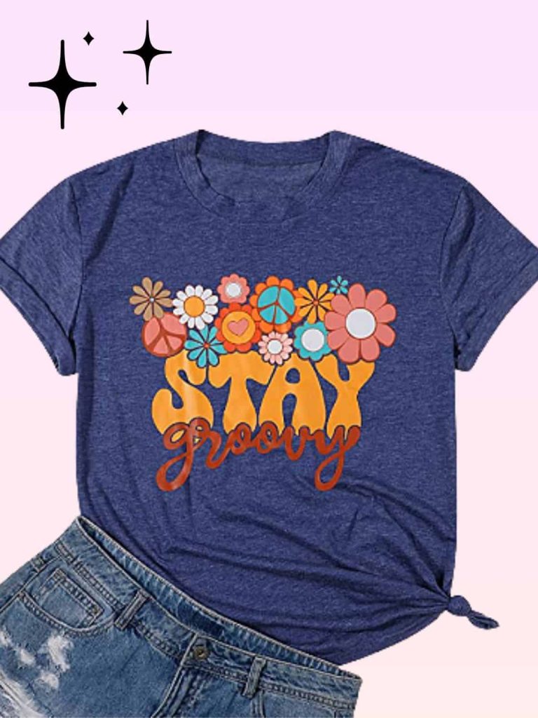 Casual groovy shirt for woodstock themed party