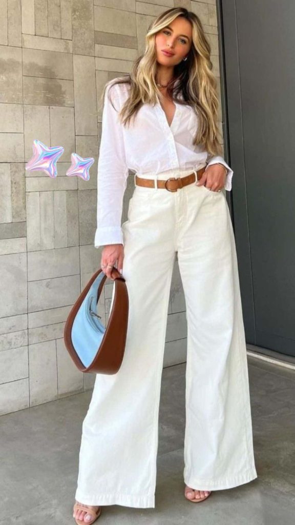 White jeans office outfit