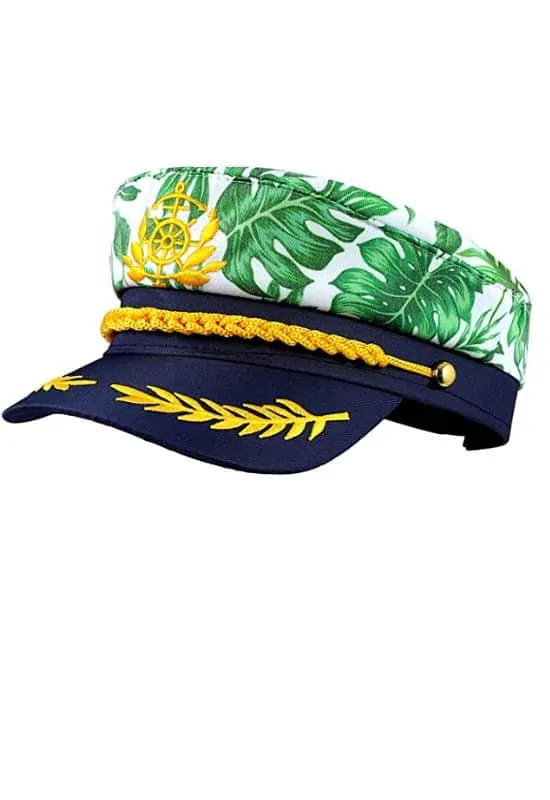 Fun leaf print captain cap