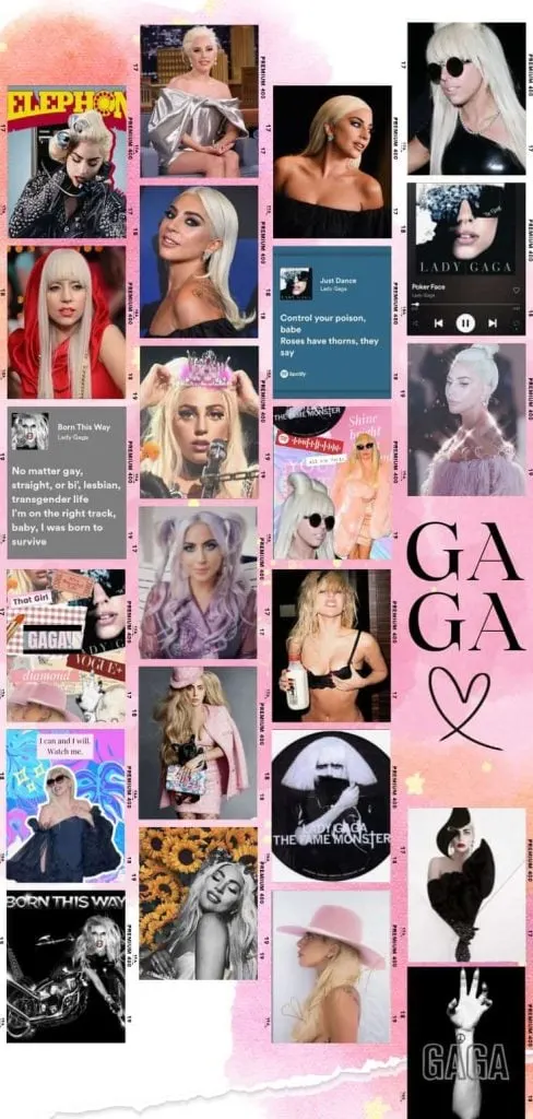 Lady Gaga collage pink wallpaper