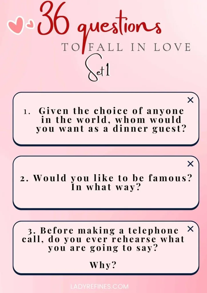 36 questions to fall in love printable