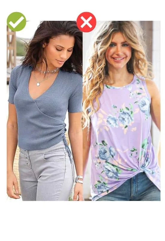 1outfits for broad shoulders Low V necklines for broad shoulders