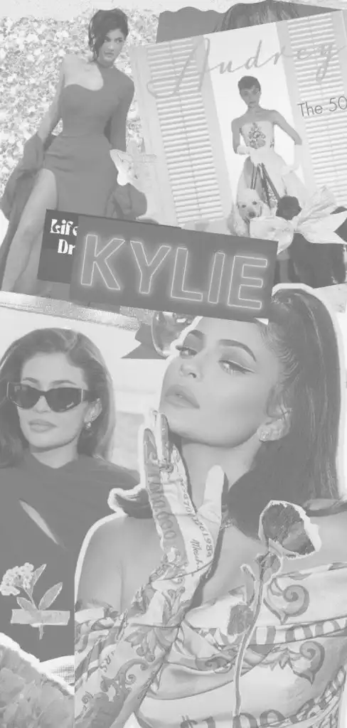 Kylie Jenner black and white collage wallpaper download