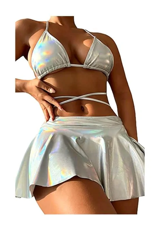 freaknik parties outfit ideas BIKINI metallic