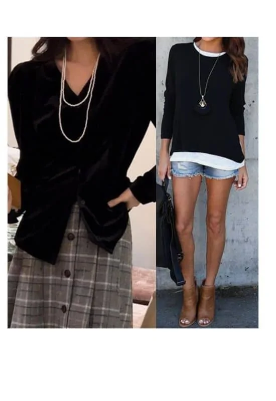 3outfits for broad shoulders wear necklace with broad shoulder