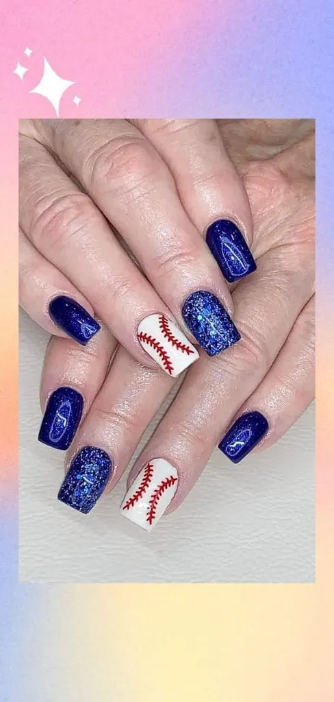 baseball nail blue