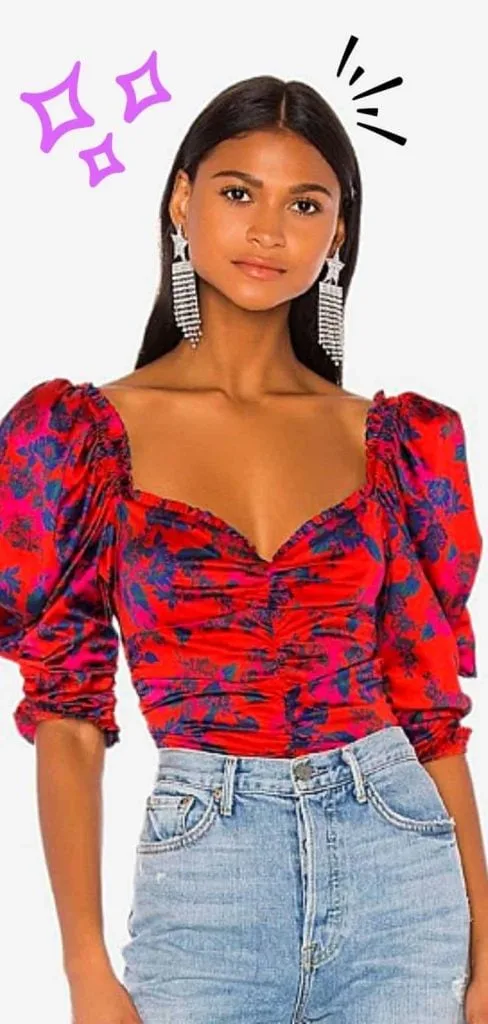 BIG HEAD puffy sleeve outfit