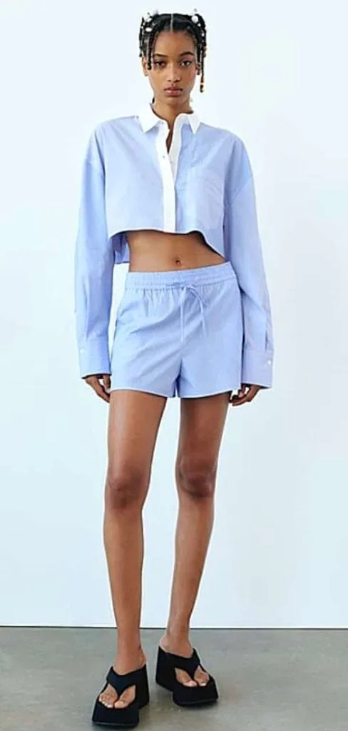 CROPPED button-down shirt