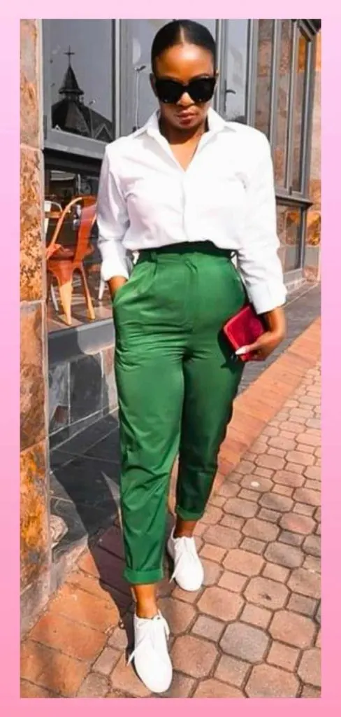 What to wear with emerald green pants