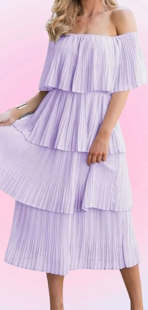 tiered dress off shoulder