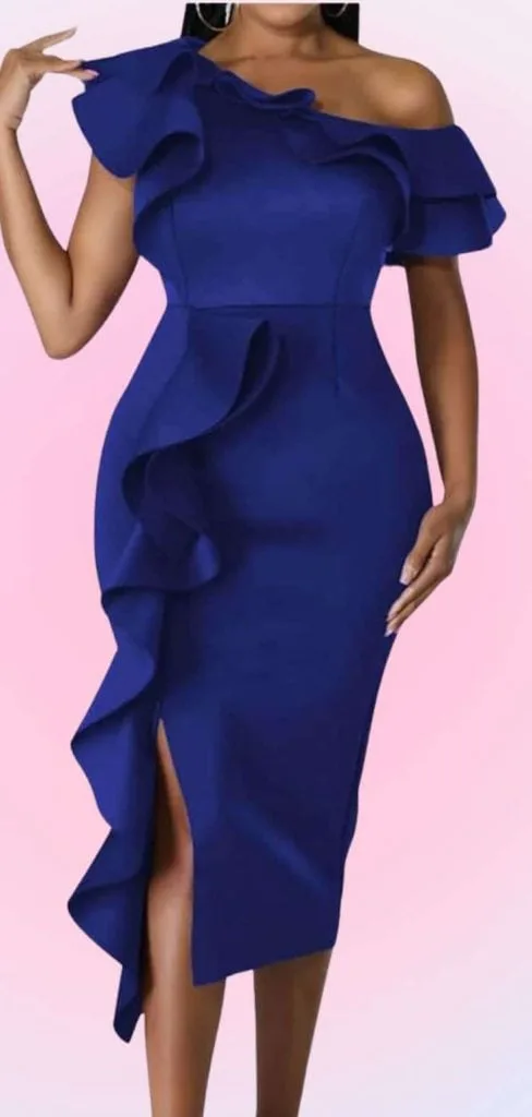 ruffle sleeve dress for prom