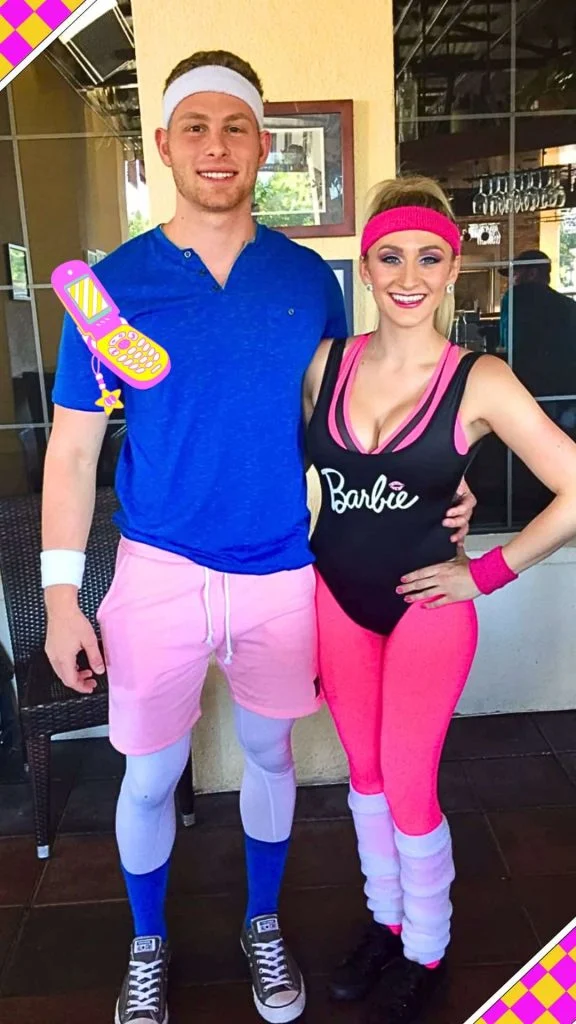 90s aerobics couple outfit ideas