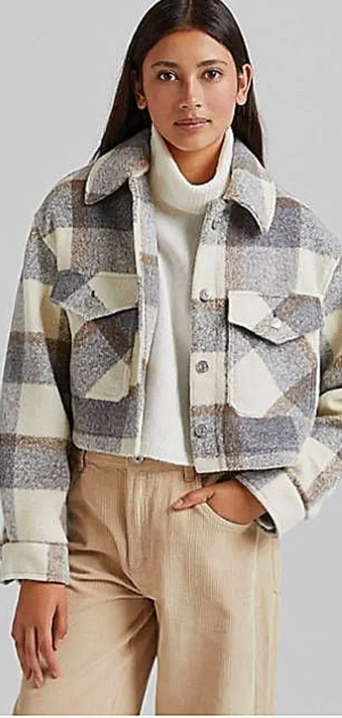 cropped button-down shirt outerwear