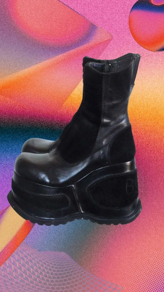 90s rave high platform shoes